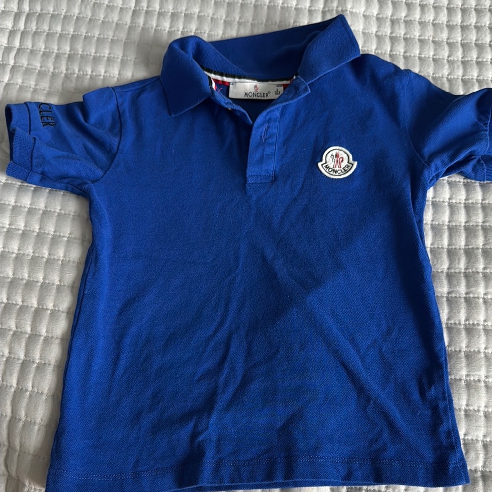 Moncler Royal Blue Polo Shirt Classic Short Sleeve